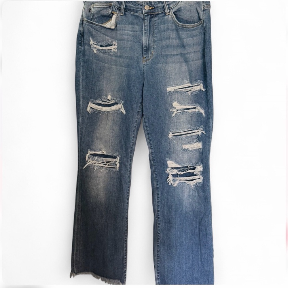 Judy Blue Distressed Blue Women's 18W Jeans - Classic Ripped Denim